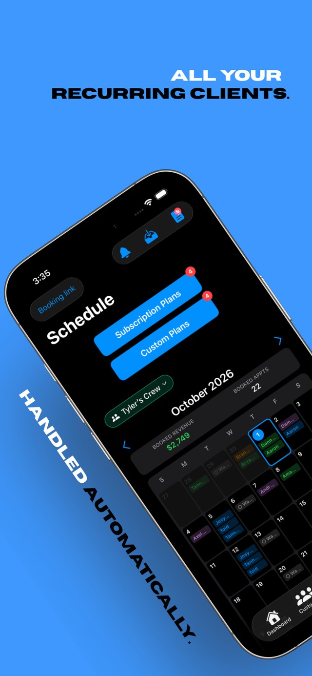All your recurring clients handled automatically in the schedule